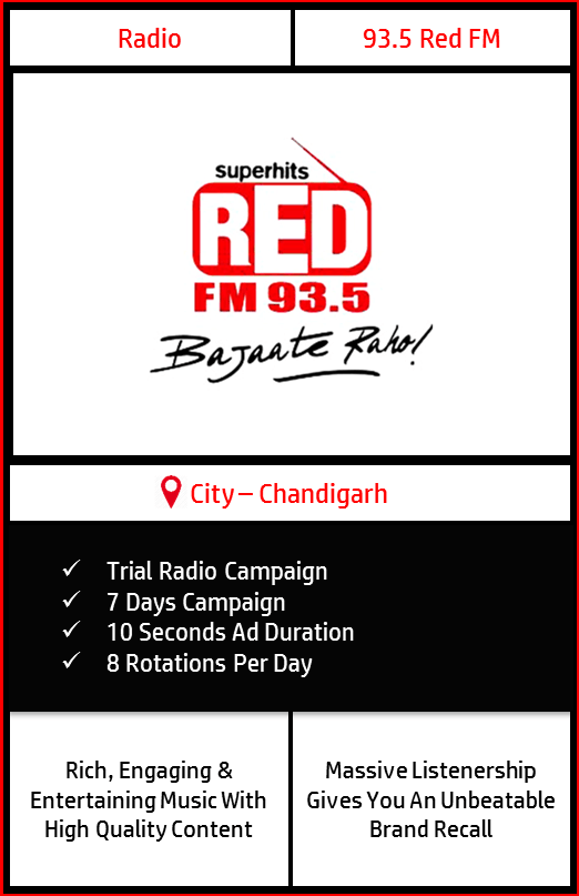 Book Advertisement On 93 5 Red Fm Radio Chandigarh One Week Trial