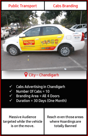 Advertising on Moving Cabs in Chandigarh, Panchkula and Mohali side View