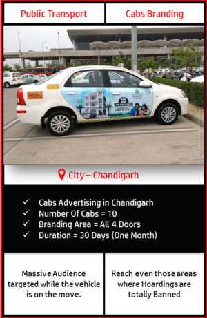 Advertising on Moving Cabs in Chandigarh, Panchkula and Mohali side view