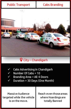 Advertising on Moving Cabs in Chandigarh, Panchkula and Mohali