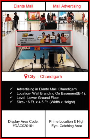 Elante Mall Advertising | Advertising in Elante Mall Chandigarh | Mall Advertising | Advertising in Chandigarh