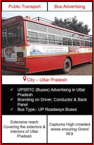 Uttar Pradesh (UPSRTC) Roadways Buses Advertisement, Bus Advertising, Uttar Pradesh Roadways Advertisement, Buses Branding UP Buses, UP Bus Advertising, Advertising on Uttar Pradesh Buses, up buses advertising