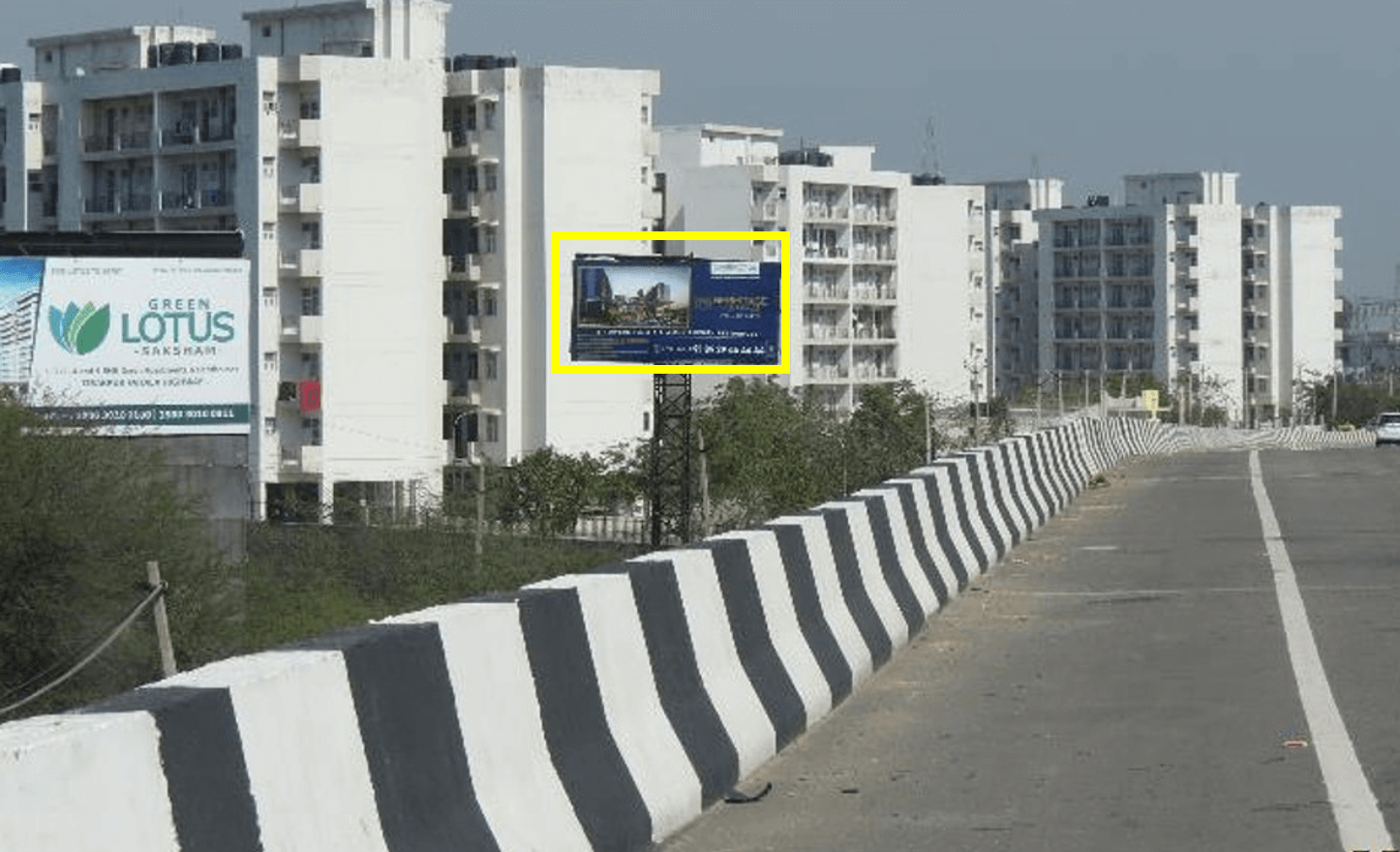 Unipole advertising at Banur Flyover, Banur-Zirakpur Highway, Banur