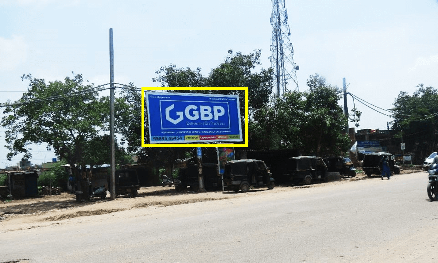 Unipole advertising at Mubarikpur Chowk, Opp Gurudwara Sahib, Derabassi