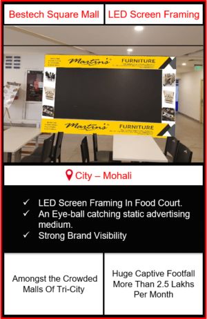 Advertising in Mall, Mall Advertising, indoor advertising in mohali, mall advertising in punjab, outdoor advertising in mohali, mall advertising in chandigarh, advertising in malls in punjab, bestech sqaure mall advertising