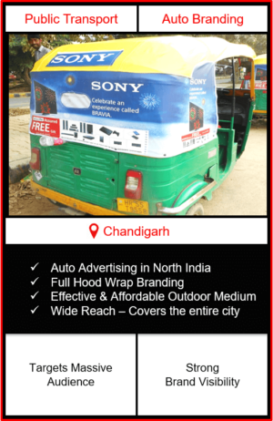 Auto Rickshaw Advertising in Chandigarh, Auto Rickshaw Branding in Chandigarh, Advertising on Autos in Chandigarh, Advertising on Auto Rickshaw in Chandigarh, Auto Rickshaw Advertising in Punjab
