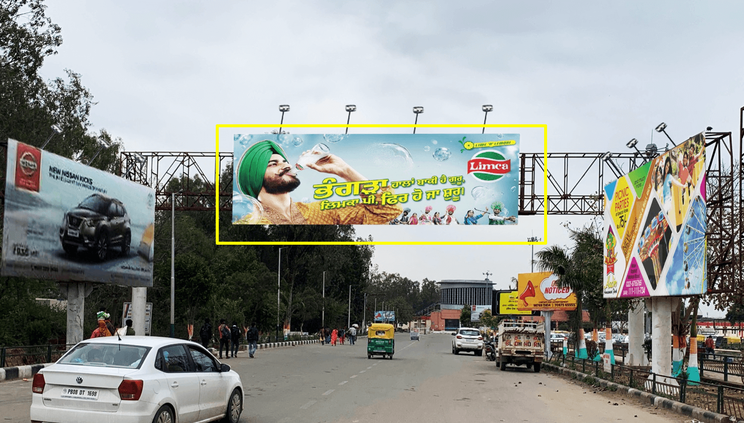 Gantry advertising at Railway Station, Main Entry Road, Chandigarh