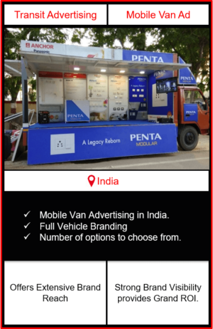 mobile van advertising, mobile van advertising in India, outdoor advertising, transit advertising