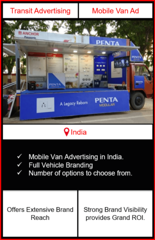 mobile van advertising, mobile van advertising in India, outdoor advertising, transit advertising