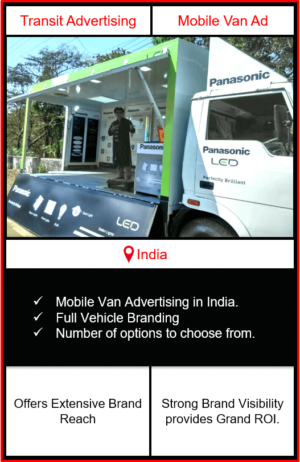 mobile van advertising, mobile van advertising in India, outdoor advertising, transit advertising