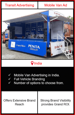 mobile van advertising, mobile van advertising in India, outdoor advertising, transit advertising