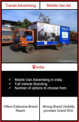 mobile van advertising, mobile van advertising in India, outdoor advertising, transit advertising