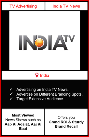 Advertising on india tv news channel, advertising on india tv news, advertising in india tv news channel, India TV News Advertising