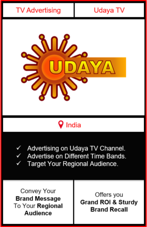 Advertising on udaya tv channel, advertising on udaya tv, advertising in udaya tv, Udaya TV Advertising, Udaya TV ad