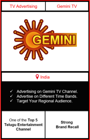 Advertising on gemini tv channel, advertising on gemini tv, advertising in gemini tv, Gemini TV Advertising, Gemini TV ad