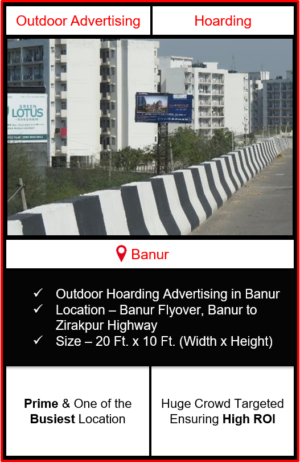 Outdoor advertising in Banur, hoarding advertising in Banur, advertising in Banur, advertising agency in Banur