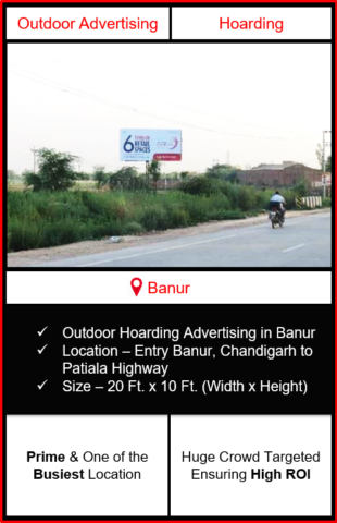 Outdoor advertising in Banur, hoarding advertising in Banur, advertising in Banur, advertising agency in Banur