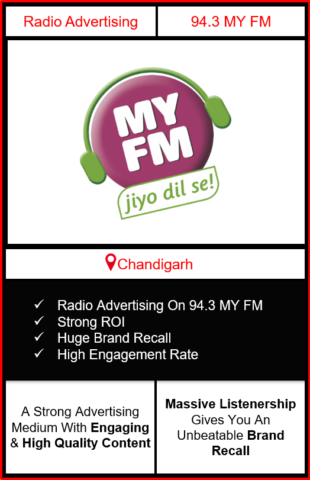 Radio Advertising in Chandigarh, advertising on radio in Chandigarh, radio ads in Chandigarh, advertising in Chandigarh, 94.3 MY FM Advertising in Chandigarh