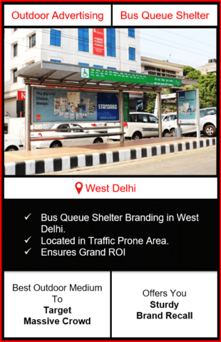 Bus queue shelter advertising in Delhi, BQS branding in Delhi, outdoor advertising in Delhi, outdoor branding in Delhi