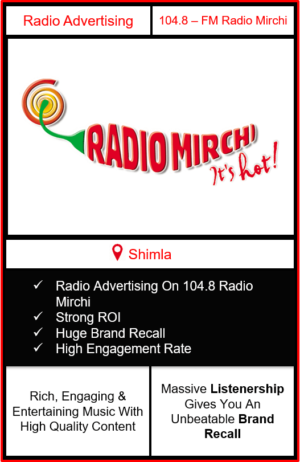 104.8 Radio Mirchi Advertising in Shimla