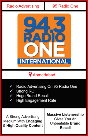 Radio Advertising in Ahmedabad, advertising on radio in Ahmedabad, radio ads in Ahmedabad, advertising in Ahmedabad, 94.3 RADIO ONE FM Advertising in Ahmedabad