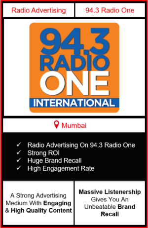 Radio Advertising in Mumbai, advertising on radio in Mumbai, radio ads in Mumbai, advertising in Mumbai, 94.3 RADIO ONE FM Advertising in Mumbai