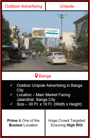Outdoor advertising in Banga city, hoarding advertising in banga, outdoor branding in banga, advertising in banga