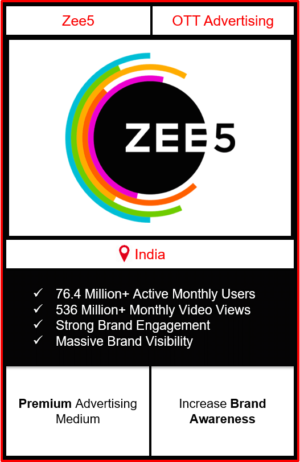 Zee5 app advertising, advertising on zee5 app, how to advertise on zee5, zee5 advertisement
