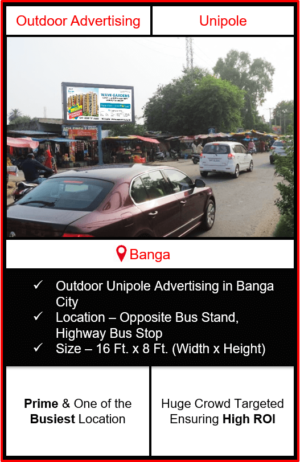 Outdoor advertising in Banga city, hoarding advertising in banga, outdoor branding in banga, advertising in banga