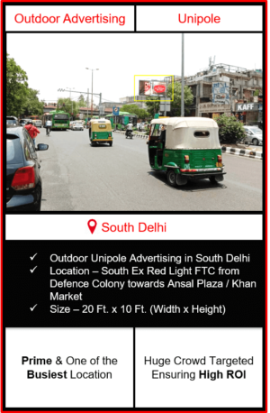 Outdoor advertising in south delhi, outdoor advertising in delhi, south delhi unipole advertising, ooh advertising in south delhi