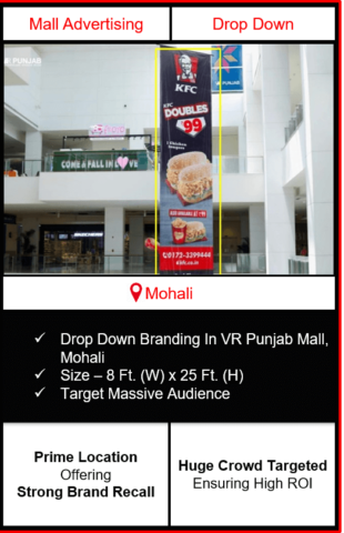 dropdown branding in vr punjab mall, dropdown advertising in vr punjab mall, advertising on dropdown, advertising in vr punjab mall