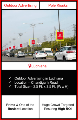 pole kiosk advertising in ludhiana, outdoor advertising in ludhiana, kiosk advertising in ludhiana, advertising in ludhiana