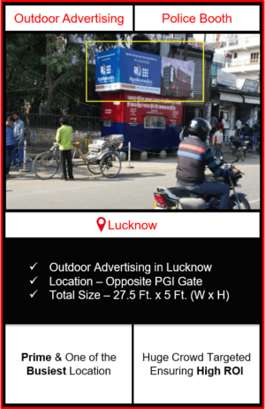 Outdoor advertising in lucknow, police booth advertising in lucknow, lucknow outdoor advertising, ooh advertising in lucknow, outdoor advertising agency in lucknow, uttar Pradesh