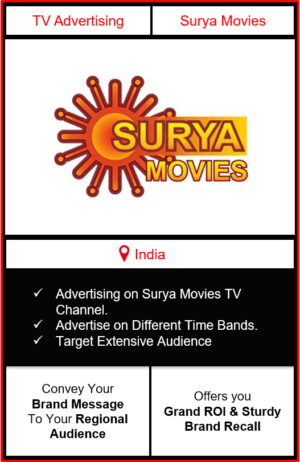 surya movies advertising, ad on surya movies, advertising on surya movies, surya movies advertising agency