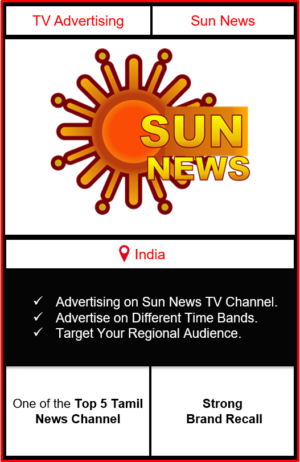 sun news advertising, advertising on sun news tv channel, ad on sun news, branding on sun news, sun news advertising agency