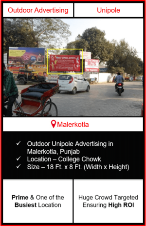 outdoor advertising in malerkotla, hoarding advertising in malerkotla, outdoor branding in malerkotla grewal chowk