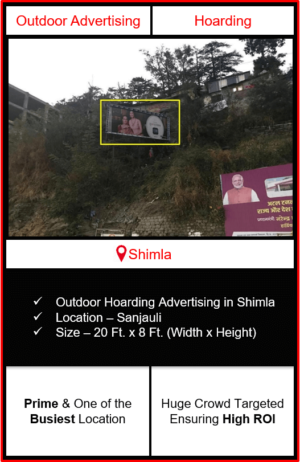 hoarding advertising in shimla, hoarding advertising on sanjauli, outdoor advertising in shimla, advertising agency in shimla