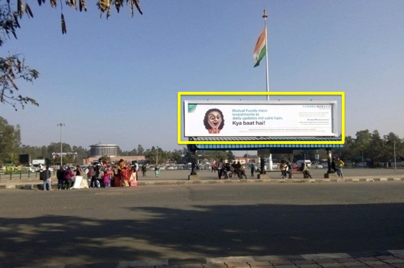 Option No.1 Hoarding Branding at Bus Queue Shelter - Entry of Chandigarh Railway Station