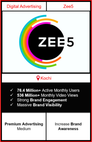 zee5 app advertising in kochi, zee5 advertising, ads on zee5, how to advertise on zee5, zee5 branding