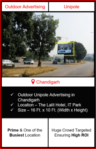 outdoor advertising in chandigarh, outdoor unipole advertising in chandigarh, advertising in it park chandigarh, unipole branding in it park chandigarh