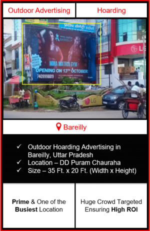 Outdoor hoarding advertising in Bareilly, outdoor advertising in Bareilly, hoarding advertising in Bareilly, Bareilly outdoor ads agency, advertising agency in Bareilly, Uttar Pradesh