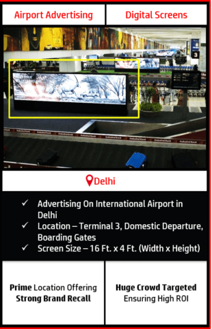 advertising on delhi airport, airport branding in delhi, advertising on delhi international airport, delhi airport advertising agency