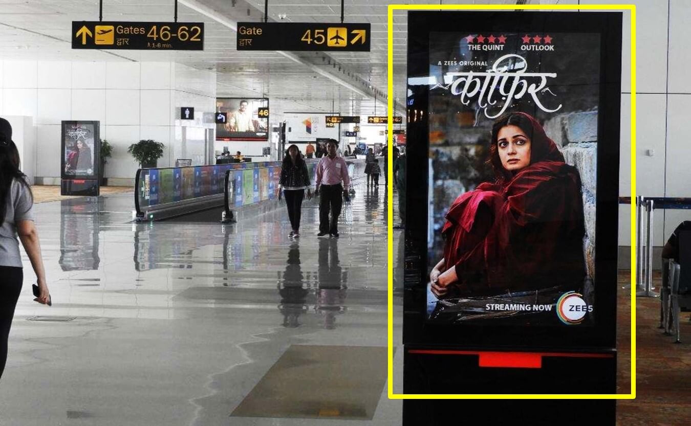 Digital Standees Advertising at Delhi Airport Terminal 3 Domestic Departure