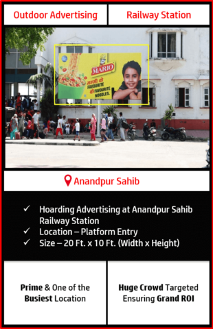 outdoor hoarding advertising in anandpur sahib, anandpur sahib railway station advertising, outdoor advertising in anandpur sahib
