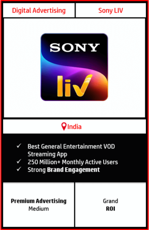 advertising on sony liv, sony liv app advertising, how to advertise on sony liv, sony liv advertising rates, sony liv advertising agency