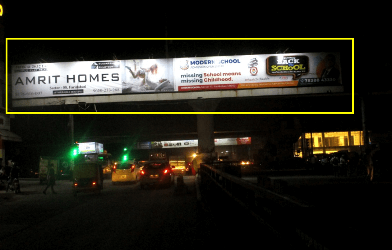 Outdoor Hoarding Branding At Bhadkal Chowk Facing NH2, Faridabad