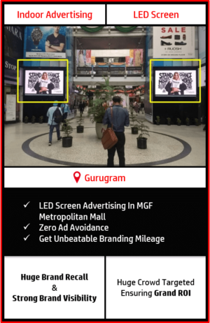 advertising in mgf metropolitan mall, advertising in malls in gurgaon, mgf mall advertising, advertising agency in gurugram