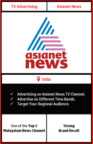 advertising in asianet news tv channel, asianet news advertising rates, asianet tv advertising agency