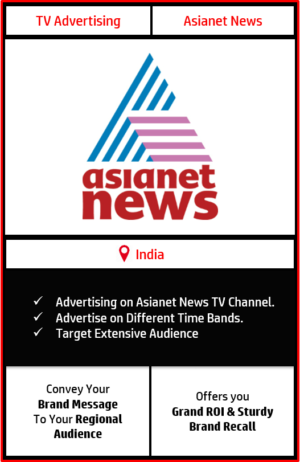 advertising in asianet news tv channel, asianet news advertising rates, asianet tv advertising agency