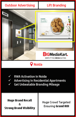 rwa activations in Noida, advertising in residential societies in Noida, digital screen lift branding in Noida, lift branding in societies in Noida, outdoor advertising in Noida